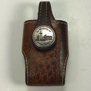 Vintage Phone Case Leather Silver Flip Phone Case In Memory of Fallen Bikers